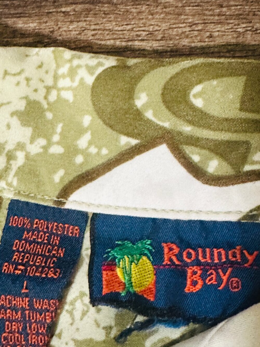Men’s Roundy Bay Short Sleeve Polyester Hawaiian Shirt - Green Floral - L Large - Picture 4 of 8